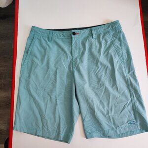 O'Neill Hybrid flat front street wear/ board short mint checkered men's size 36